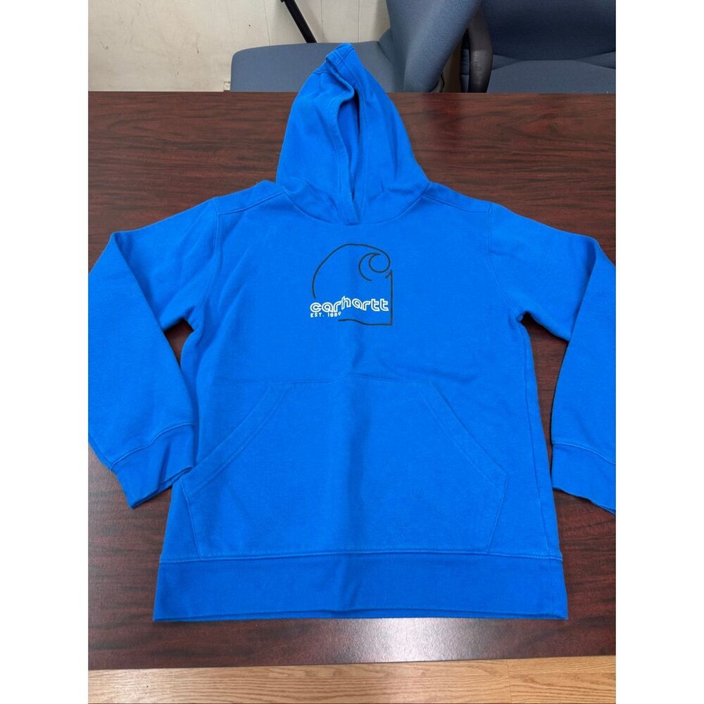Carhartt Boys Blue Hoodie Size Large